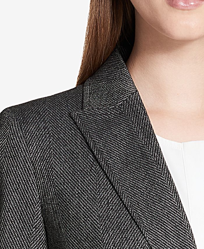 Calvin Klein Herringbone TwoButton Jacket, Regular & Petite Macy's