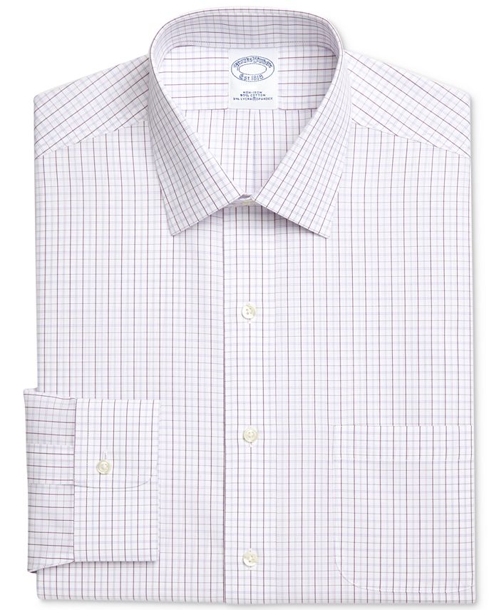Brooks Brothers Men's Classic/Regular Fit Non-Iron Ainsley Broadcloth ...