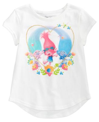 Trolls by DreamWorks Glitter-Hear T-Shirt, Little Girls (4-6X) - Macy's