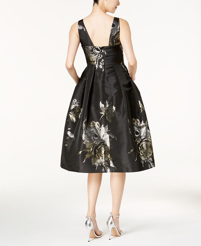 Ivanka Trump Metallic Print Fit Flare Dress Macy s