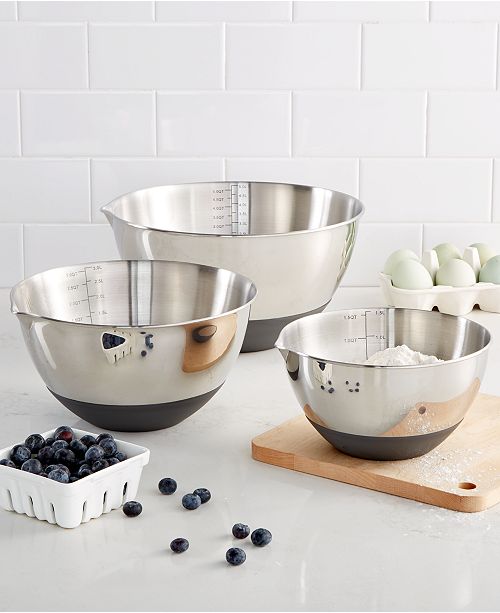 Martha Stewart Collection Set Of 3 Non Skid Mixing Bowls With