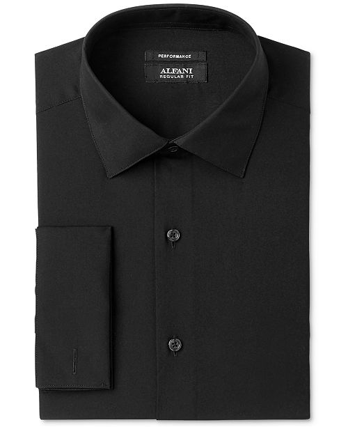 Alfani Men's Classic/Regular Fit Solid French Cuff Dress Shirt, Created For Macy's & Reviews