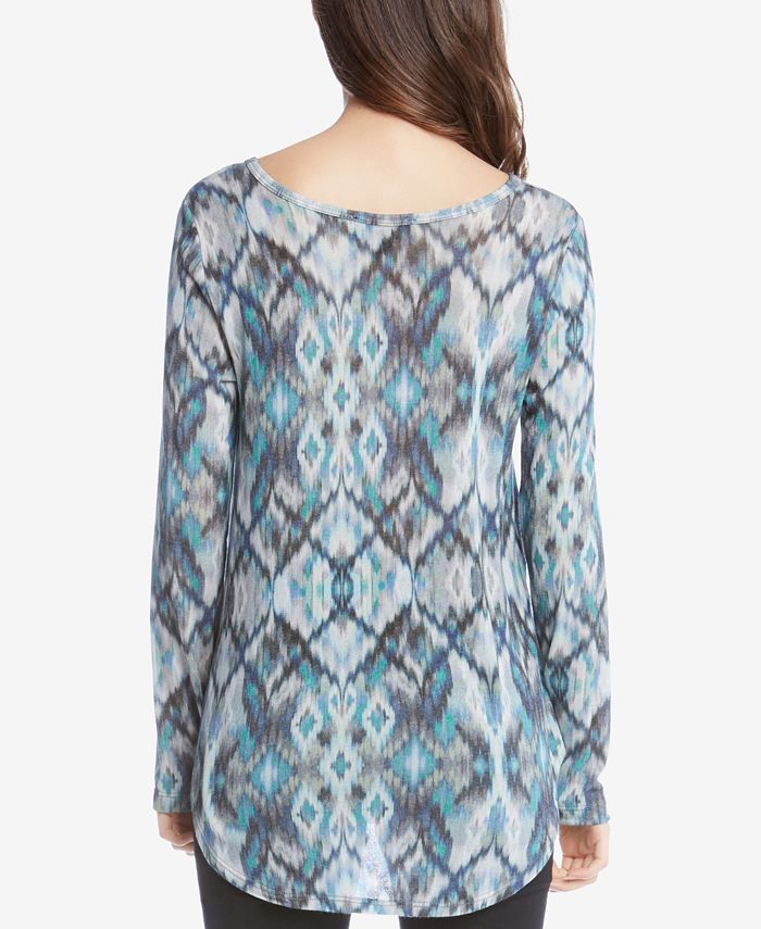 Karen Kane Printed Shirttail-Hem Top - Macy's