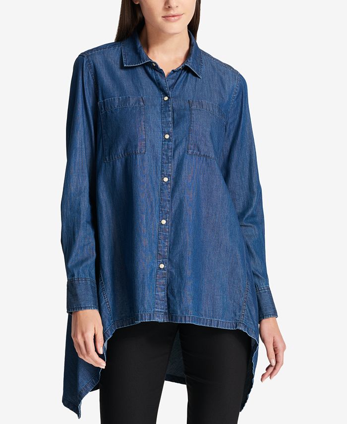 High low deals denim shirt