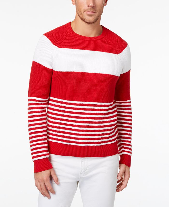 Michael Kors Men's Chunky Striped Sweater & Reviews - Sweaters - Men -  Macy's