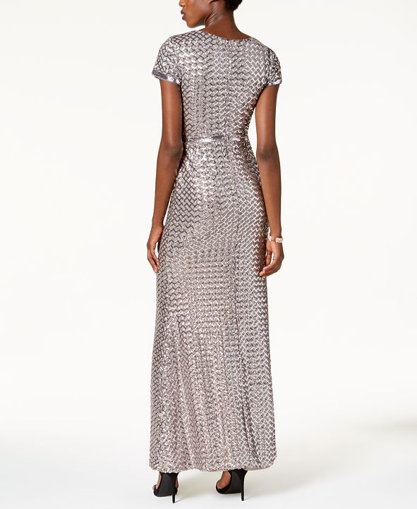betsy and adam sequin gown