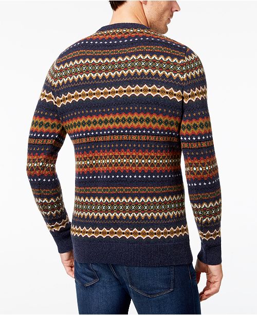 Barbour Men's Wool Fair Isle Sweater - Sweaters - Men - Macy's