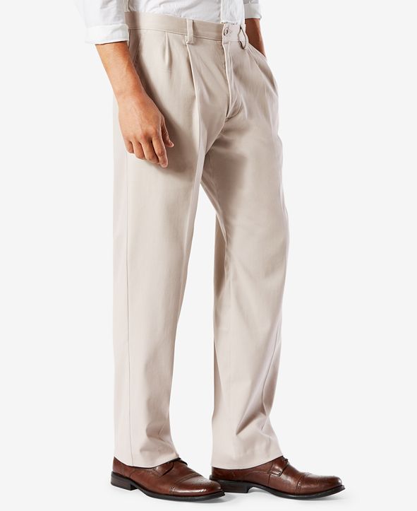 Dockers Men's Easy Classic Pleated Fit Khaki Stretch Pants & Reviews ...
