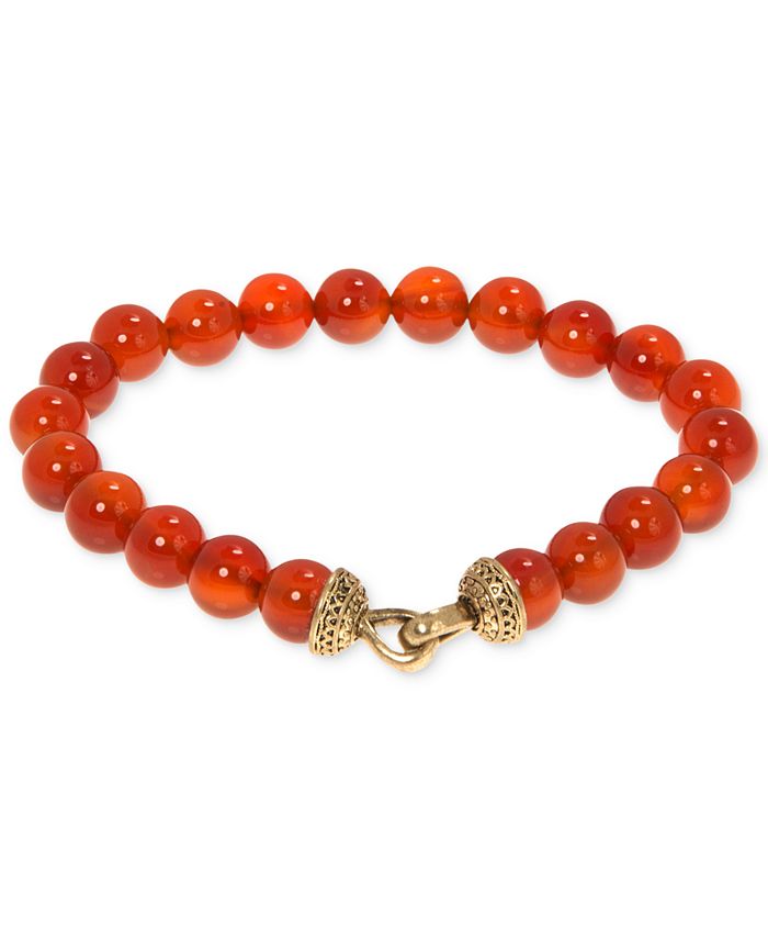 R.T. James Men s Carnelian 8 1 2mm Beaded Bracelet Created for