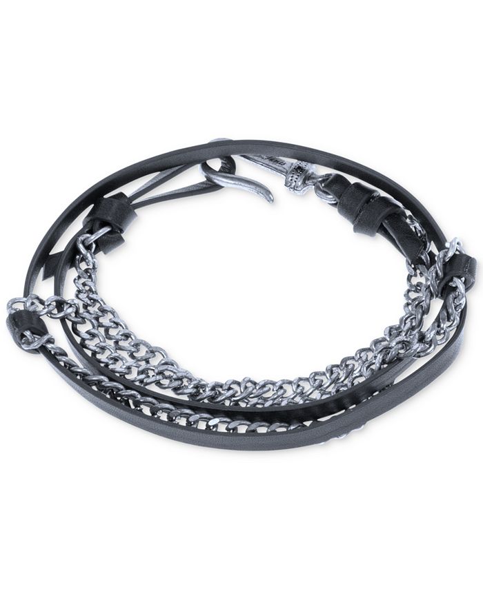 Macys mens top leather bracelet