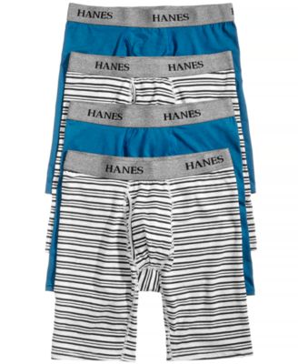 Hanes - Men's 4-Pk. Platinum Stretch Long-Line Boxer Briefs