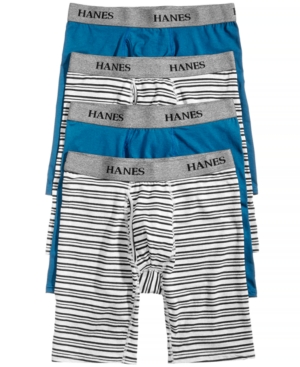 Hanes Men's 4-Pk Platinum Stretch Long-Line Boxer Briefs