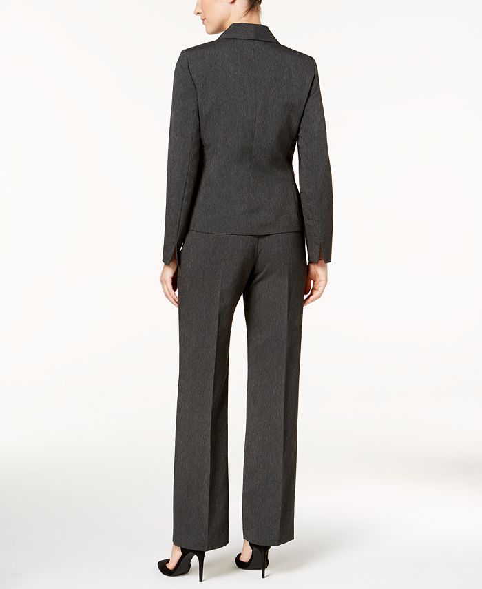 Le Suit Micro-Stripe Shawl-Collar Pantsuit - Macy's
