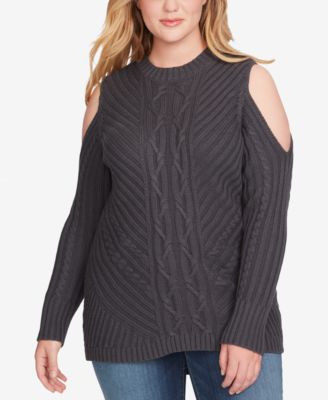 Jessica Simpson - Trendy Plus Size Posy Cold-Shoulder Sweater