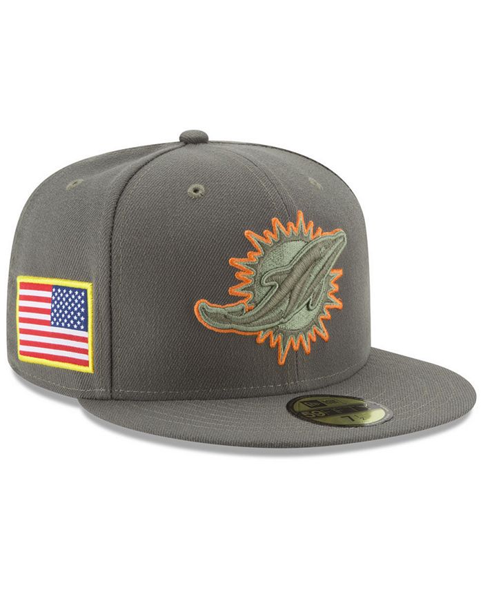 New Era Miami Dolphins Salute To Service 59FIFTY Fitted Cap - Macy's