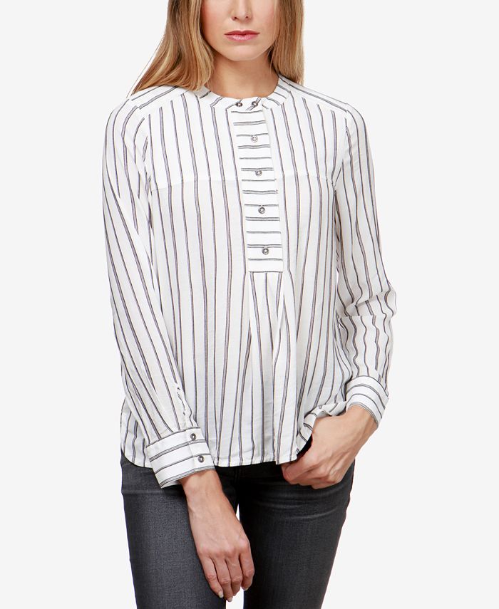 Lucky Brand Striped High-Low Popover Shirt - Macy's