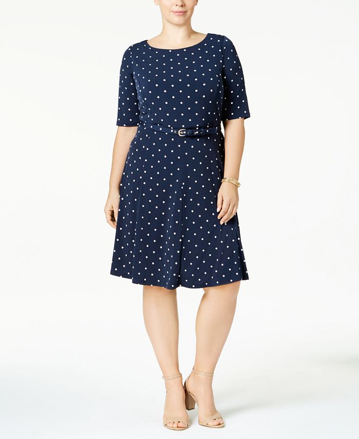 Charter Club Plus Size Belted A-Line Dress, Created for Macy's - Macy's