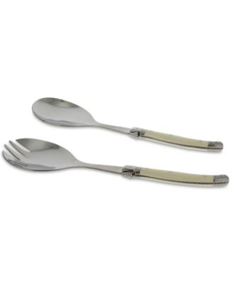 Laguiole Connoisseur Faux Ivory Salad Servers, 2 Piece Set.