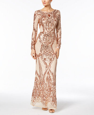 betsy adam gown sequined dresses macys macy instead try