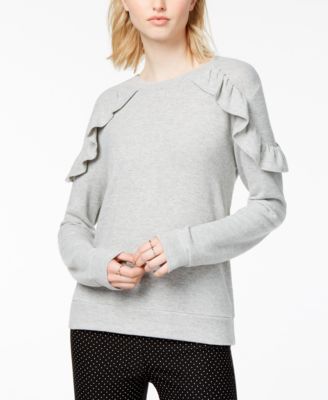 Maison Jules - Crew-Neck Ruffled Sweatshirt