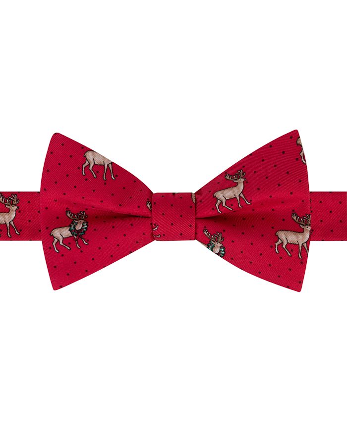 Tommy Hilfiger Men's Holiday Reindeer To-Tie Silk Bow Tie - Macy's