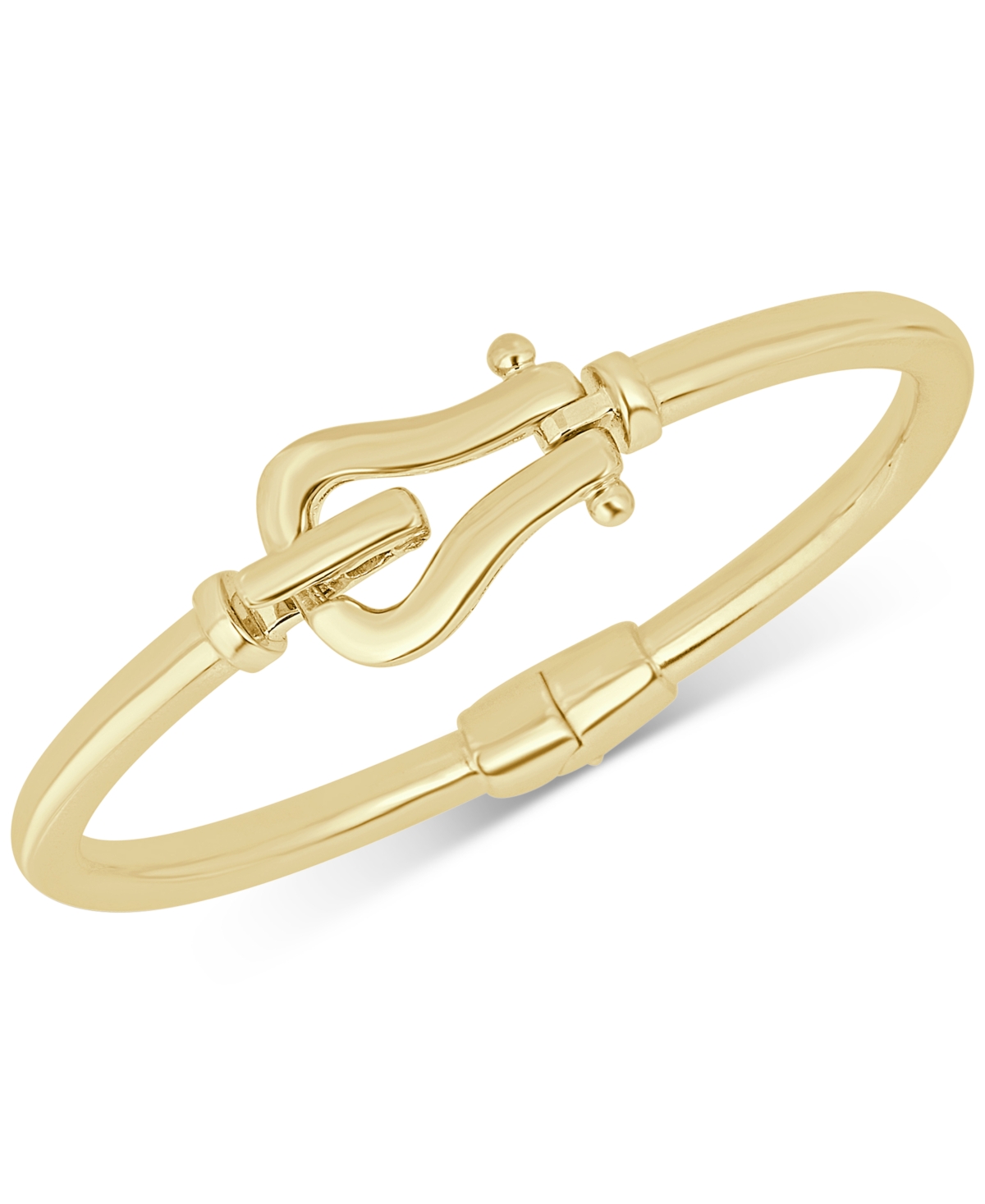 Horseshoe Hook Bangle Bracelet in 14k Gold-Plated Sterling Silver - Gold