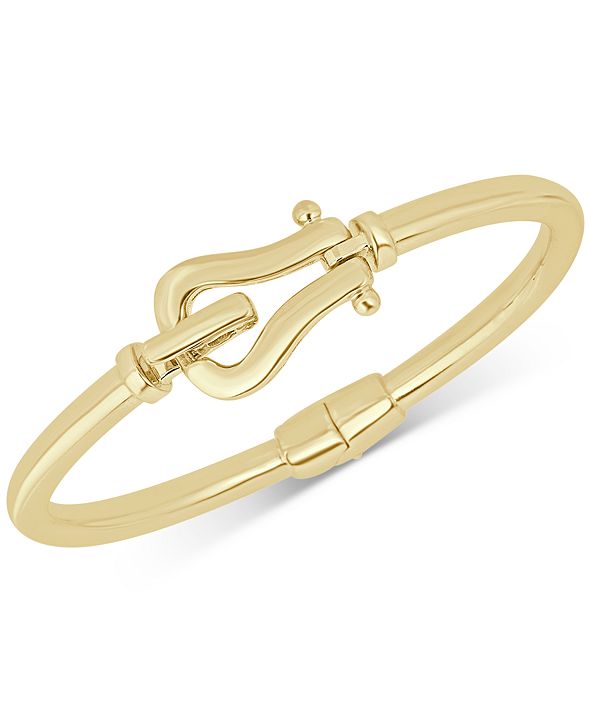 Italian Gold Horseshoe Hook Bangle Bracelet in 14k GoldPlated Sterling Silver & Reviews