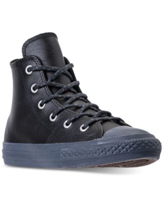 childrens black leather converse high tops