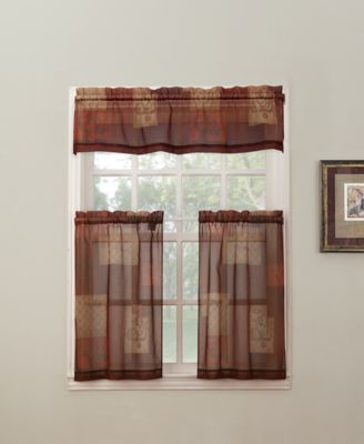 Eden Inspirational Patchwork Semi-Sheer Rod Pocket Kitchen Curtain Valance