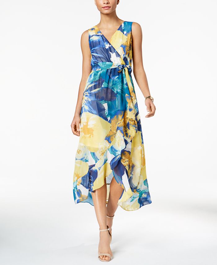 sangria Faux Wrap Maxi Dress Regular Petite Sizes Macy s