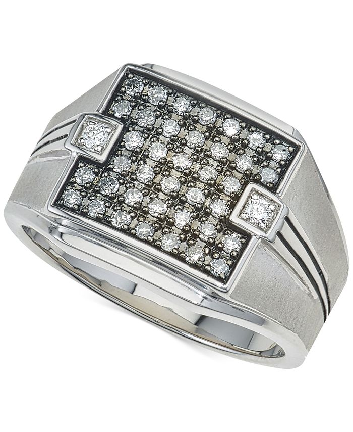 Esquire Men's Jewelry Diamond Ring (1/2 ct. t.w.) in Sterling Silver ...