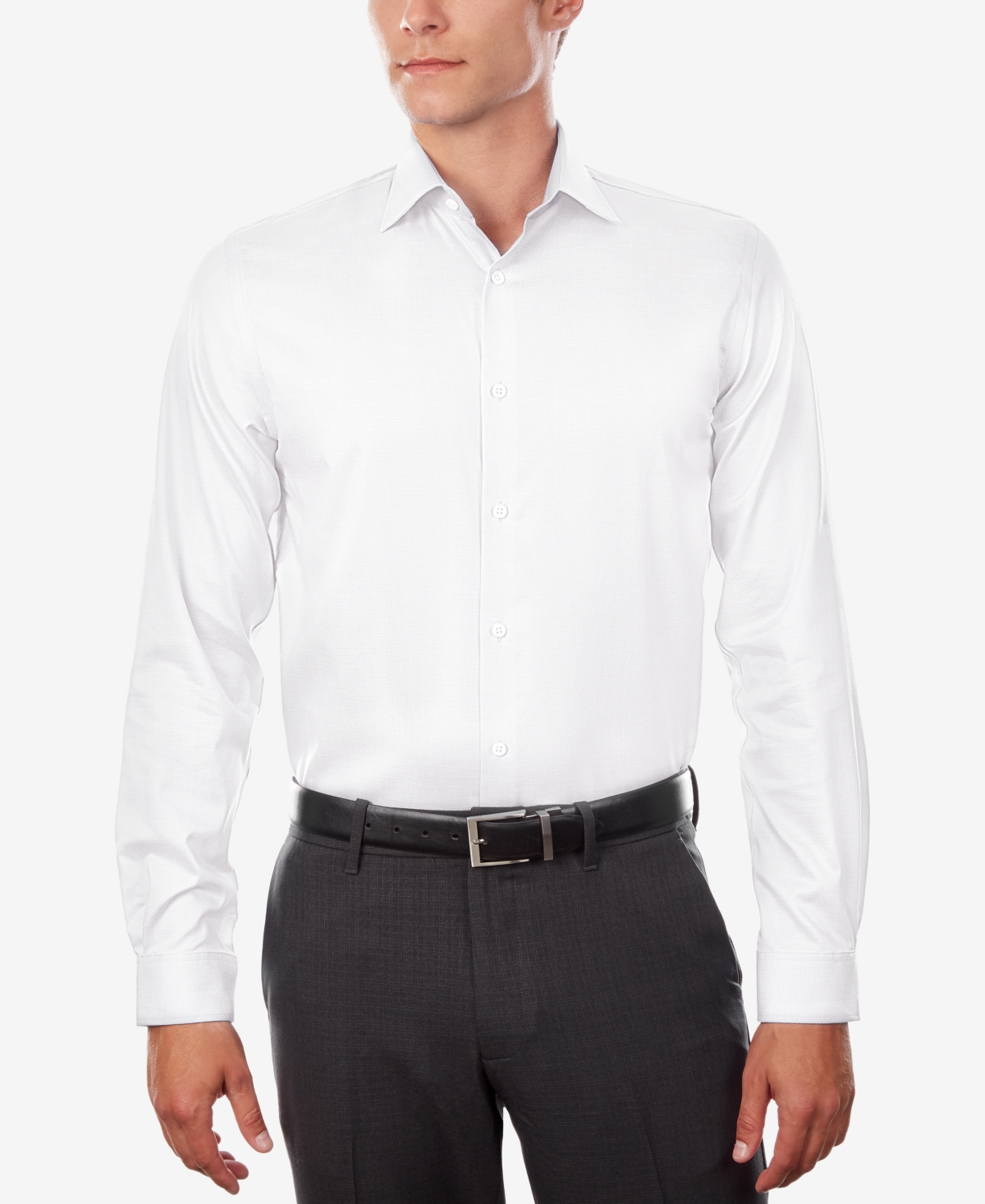 Michael Kors Men's Regular Fit Airsoft Non-iron Performance Dress Shirt In White
