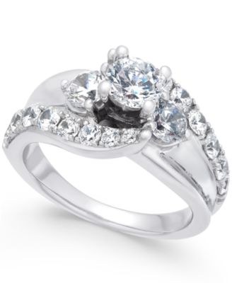 2 carat diamond ring wide band