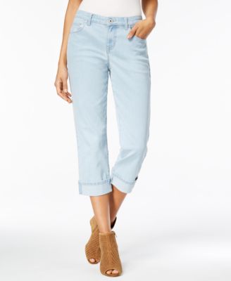 Style & Co - Petite Cuffed Curvy Capri Jeans