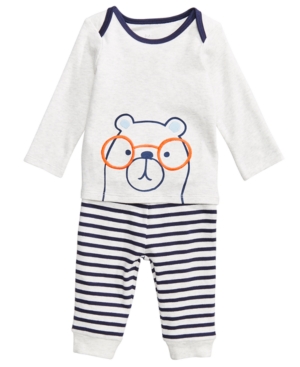 First Impressions Baby Boys 2-Pc Bear-Print Top & Leggings Set Created for Macy's