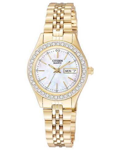 Citizen Women's Gold-Tone Stainless Steel Bracelet Watch 26mm EQ0532 ...