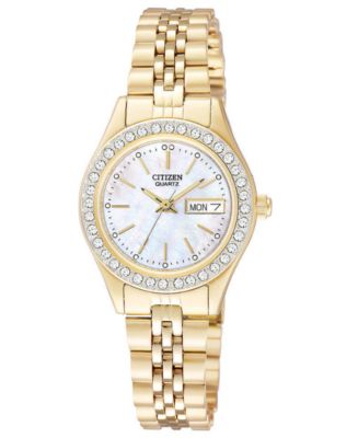 citizen stainless steel gold watch