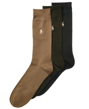 image of Polo Ralph Lauren Men-s 3 Pack Supersoft Dress Socks Extended Size 13-16
