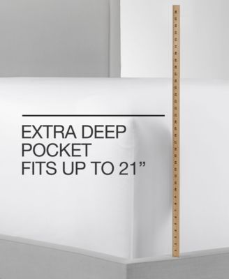 CLOSEOUT! 1.5" Stripe Extra Deep Pocket 550 Thread Count 100% Cotton 4-Pc. Sheet Set, California King, Exclusively at Macy’s