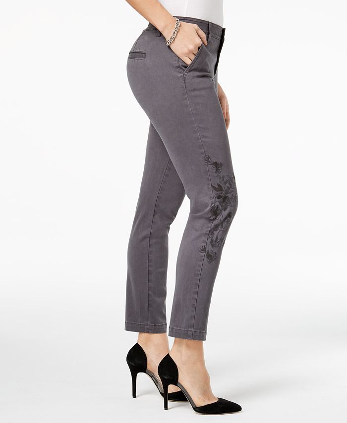 Style & Co Petite Embroidered Skinny Pants, Created for Macy's - Macy's