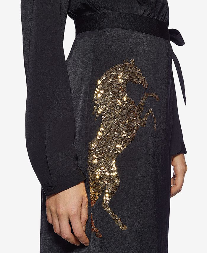 Avec Les Filles Sequinned Horse Wrap Dress Macy's