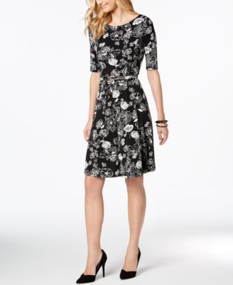 Charter Club Floral-Print Fit \u0026 Flare 