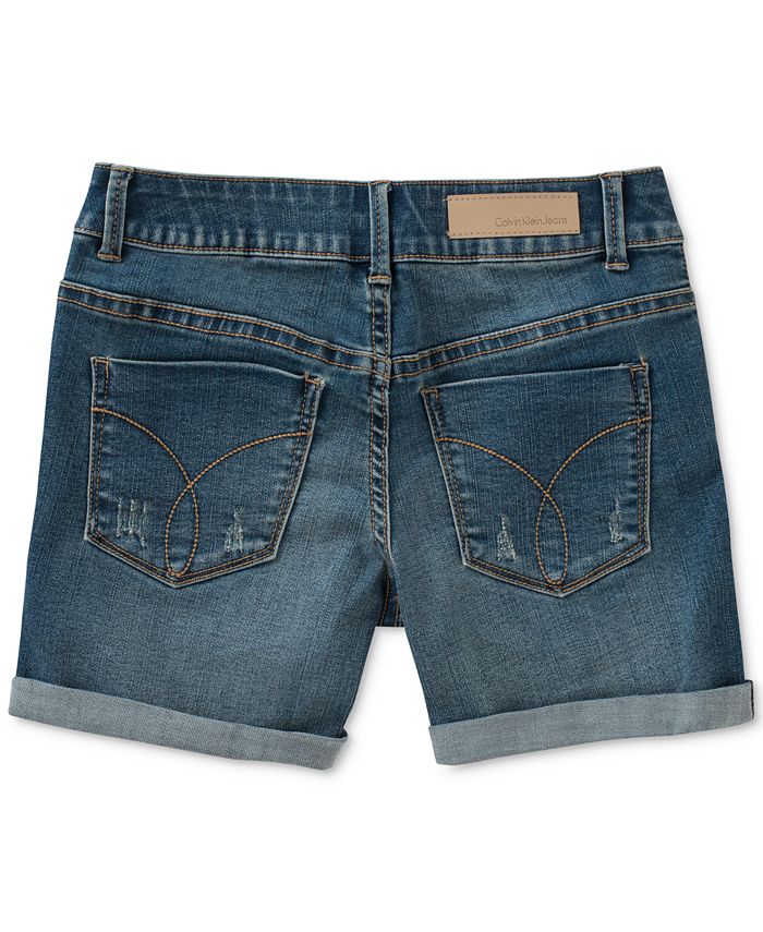 Calvin Klein Boyfriend Bermuda Denim Shorts, Big Girls - Macy's