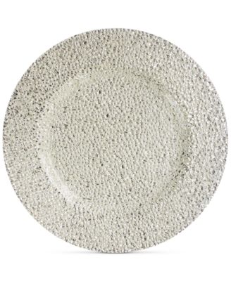 American Atelier - Glamour Silver-Tone Glass Charger Plate