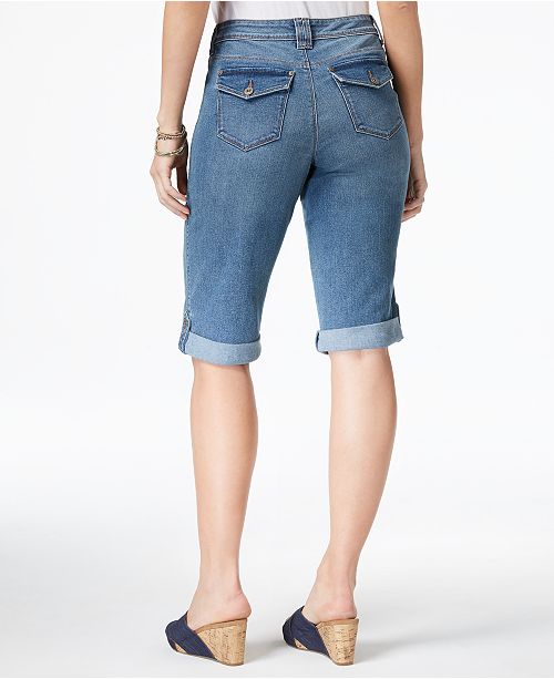 Style & Co Cuffed Denim Skimmer Shorts, Created for Macy's & Reviews