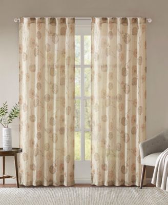 Madison Park - Arella 42" x 84" Floral-Print Crushed Window Panel Pair