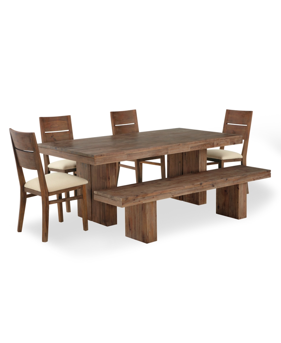 Champagne Dining Room Furniture, 6 Piece Set (Dining Table, 4 Side