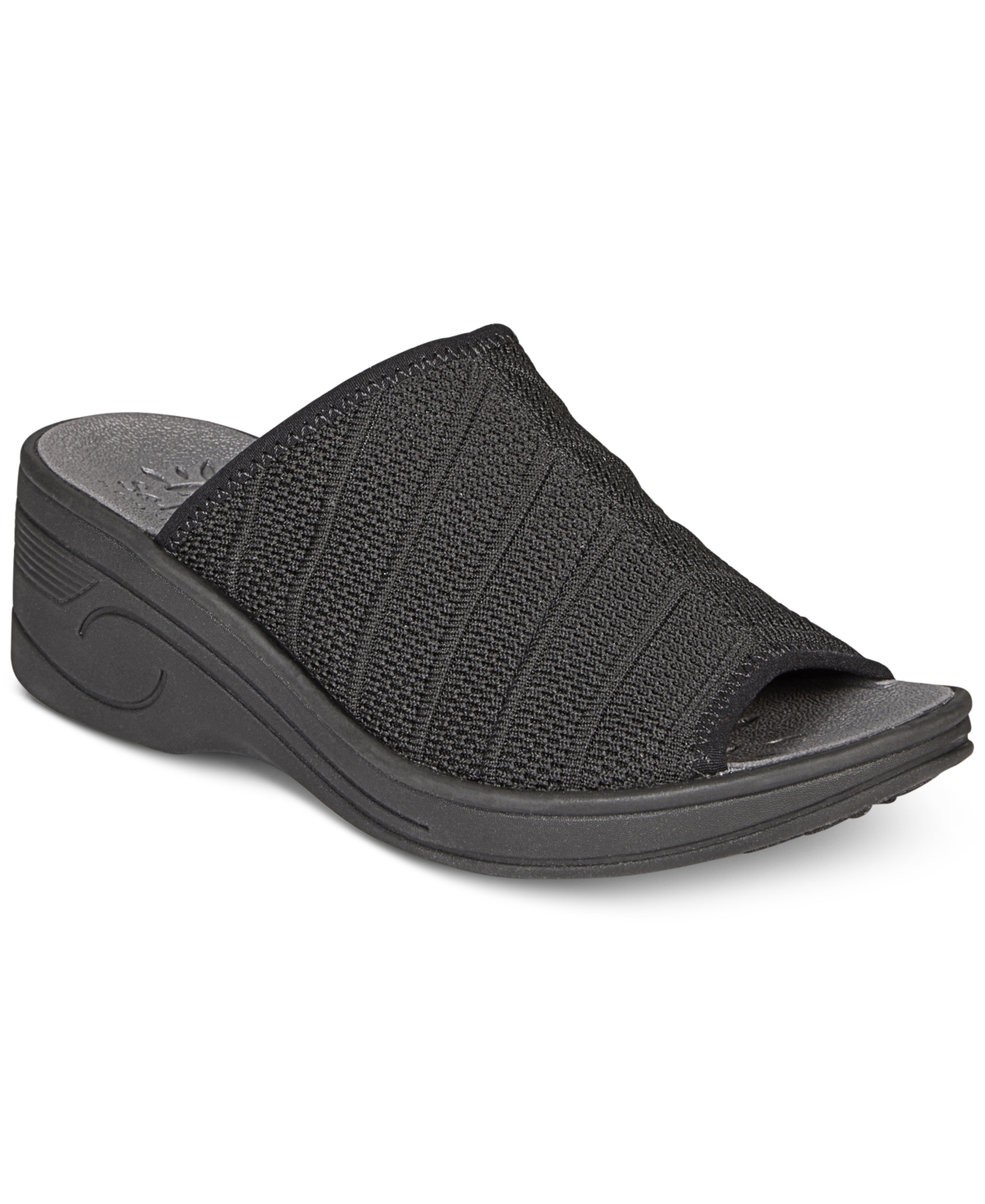 Easy Street Solite Airy Slide Sandals In Black- Fabric