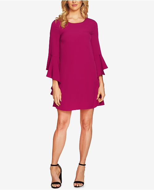 cece bell sleeve ruffle dress
