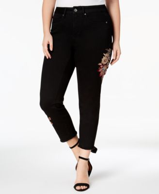 Seven7 Jeans - Trendy Plus Size Embroidered Skinny Jeans